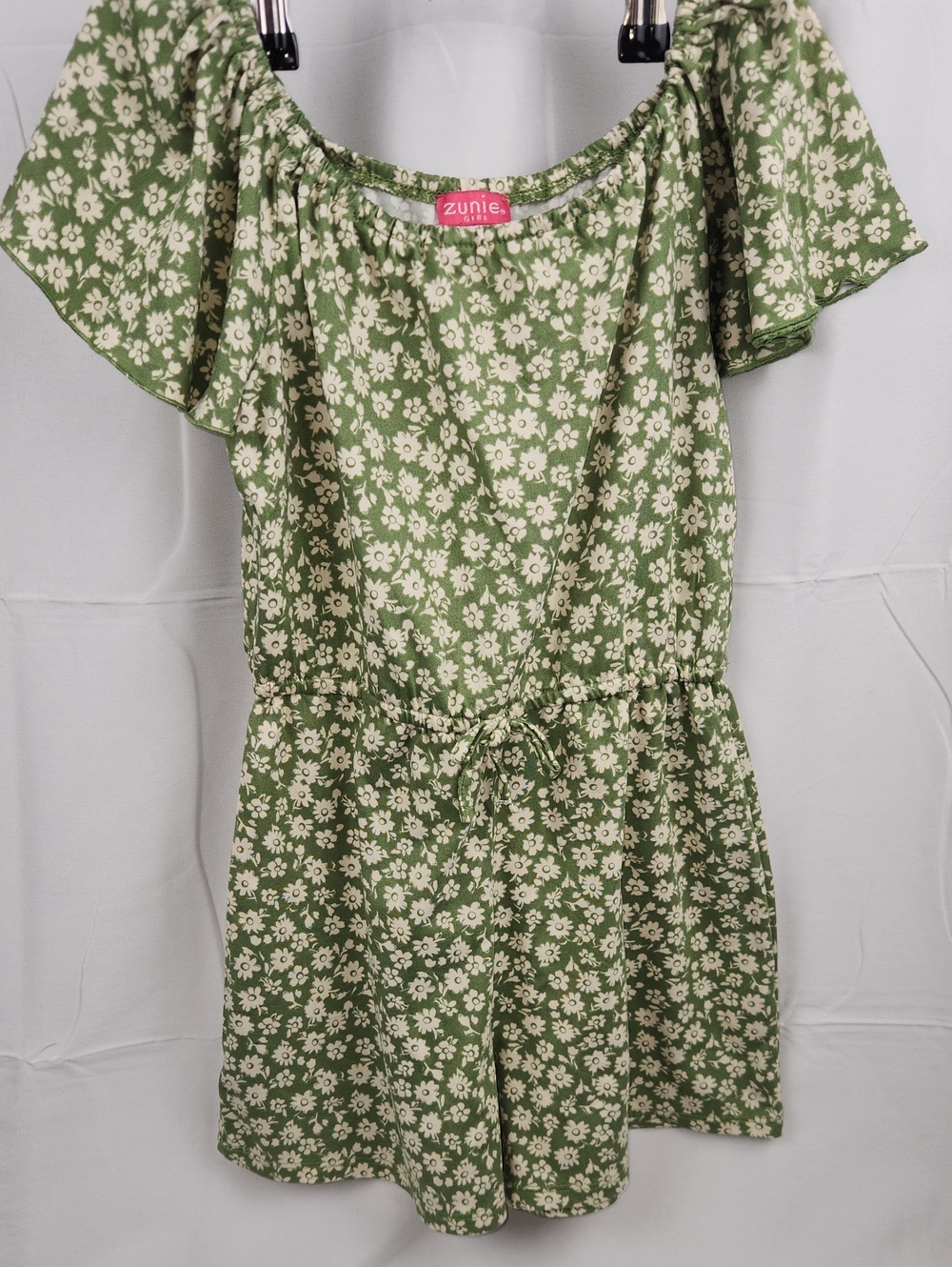 Zunie Olive Green Floral Off-Shoulder Culottes/Dress